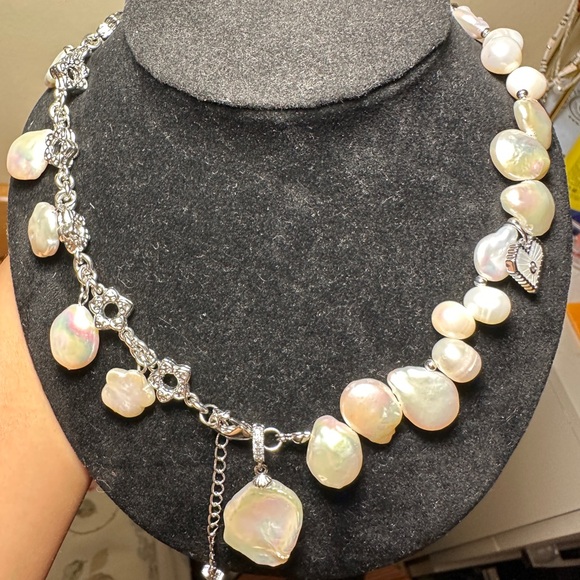 Pearl Jewelry - Lustrous Genuine Freshwater Keshi Pearl Necklace, or 3 Bracelets apart